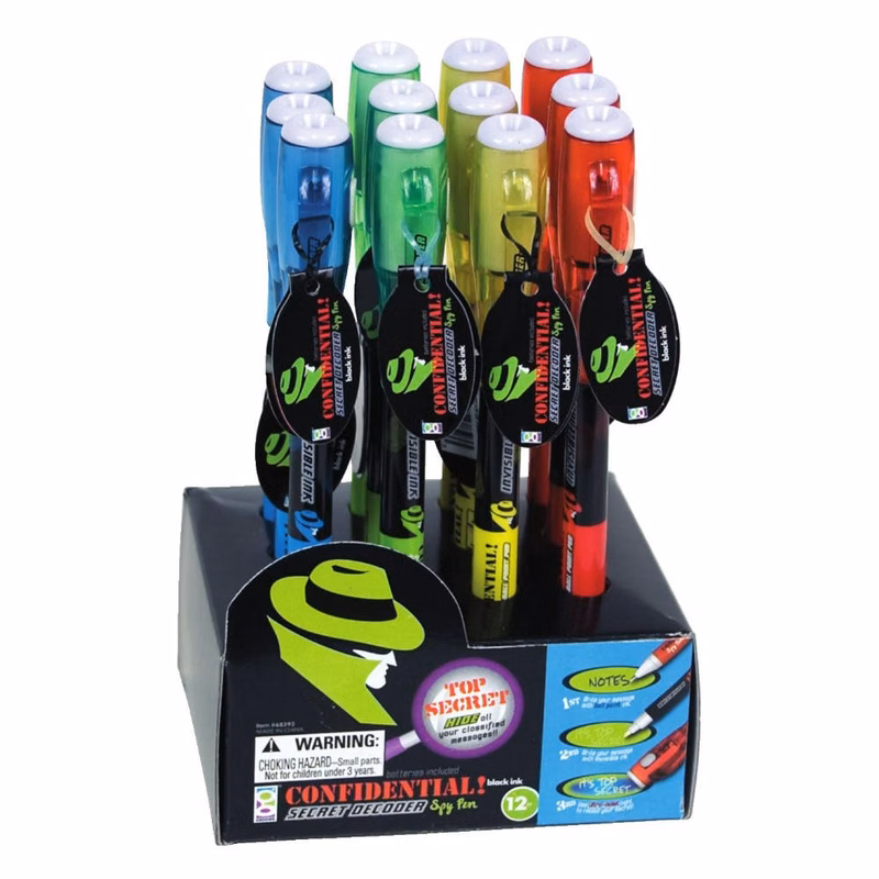 Invisible Ink Spy Pens - Assorted Colors 6"