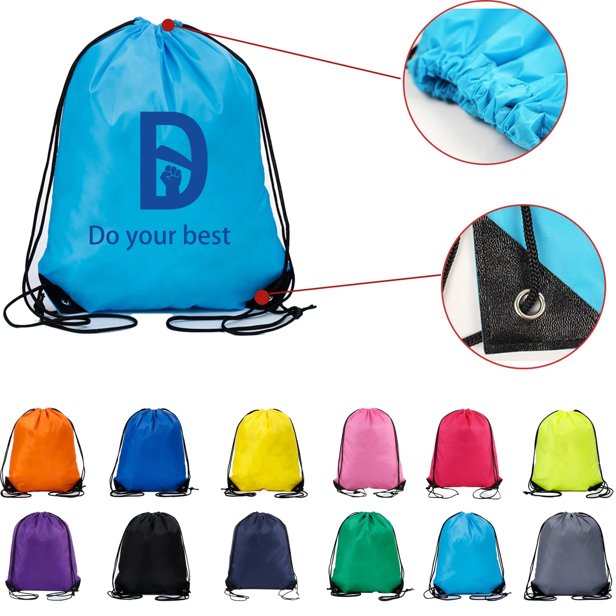 MOQ 50 210D Polyester String Bag 1