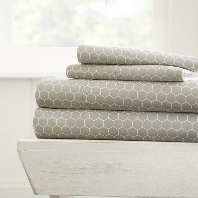 Premium Sheet Sets - Gray Honeycomb Cali King 4 Piece 1