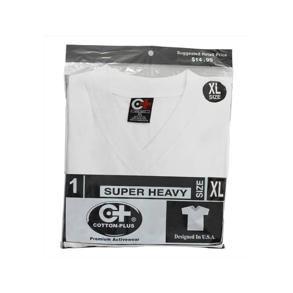 Adult V Neck T-Shirts White 3X 1