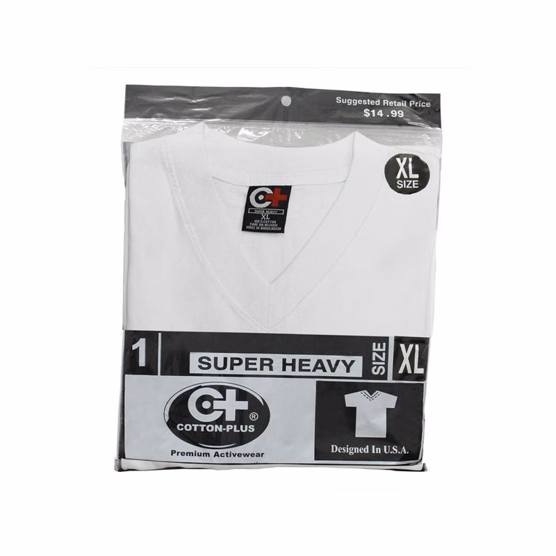 Adult V Neck T-Shirts White 3X