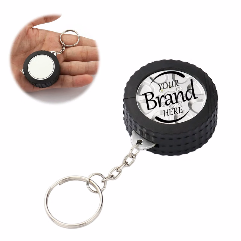 Mini Retractable Tire Shape Tape Measure Key Chain