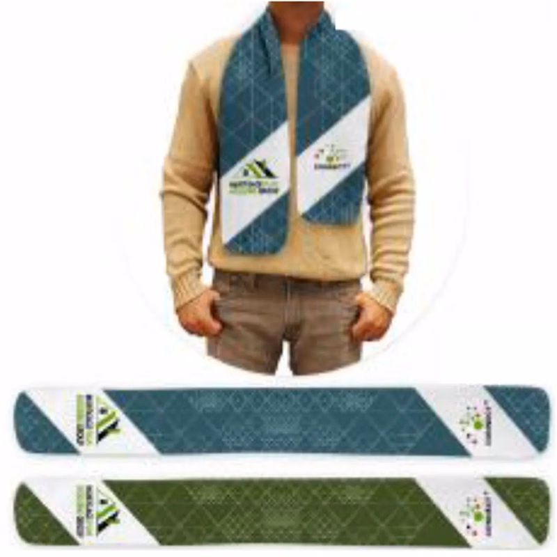 Sublimated Imported Econo 2-Tone Fleece Scarf, Front/Back