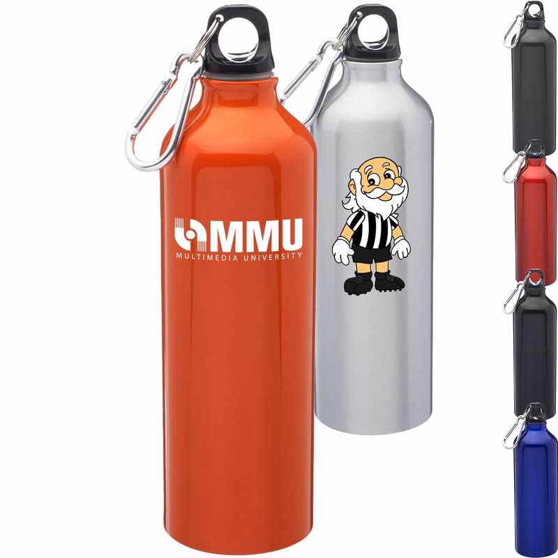 24 Oz. Aluminum Sports Bottle w/ Carabiner & Twist Cap