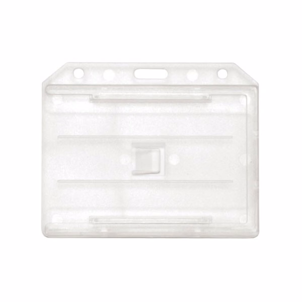 3.65" W x 2.94" H - Horizontal Rigid Two Card Holder (Blank)