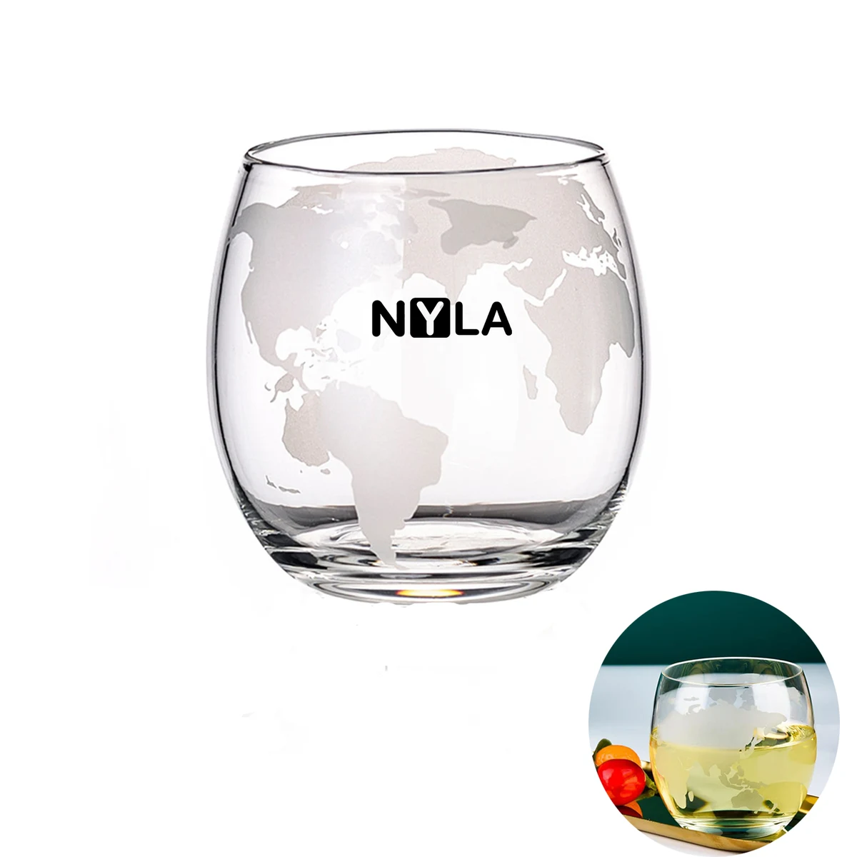 Earth Pattern Transparent Wine Glass 1