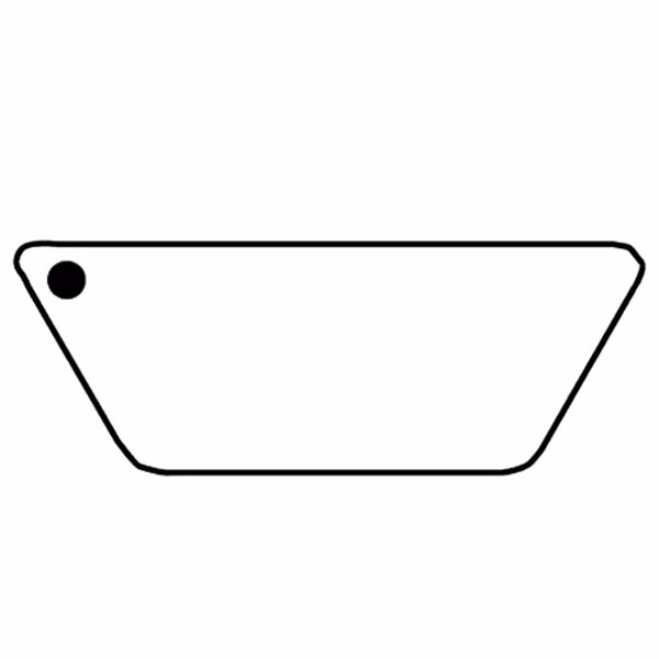 Trapezoid 5 Key Tag - Spot Color