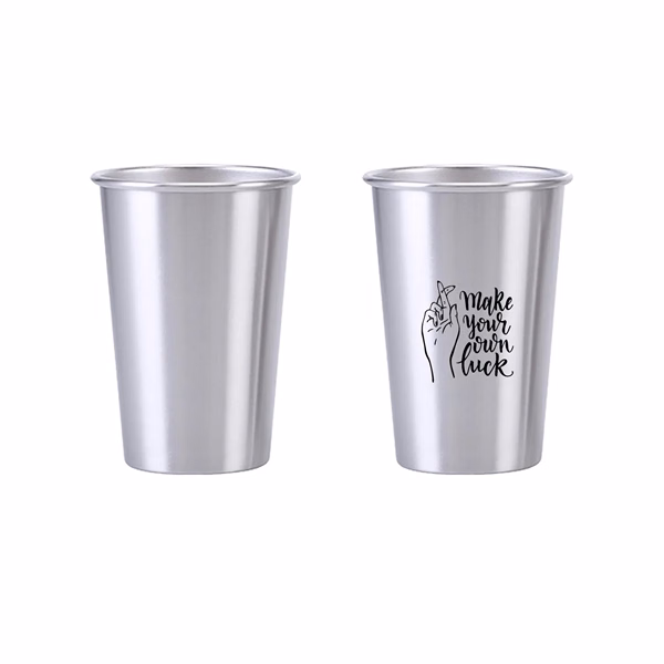 Single Wall Stainless Steel Pint Cup 16oz