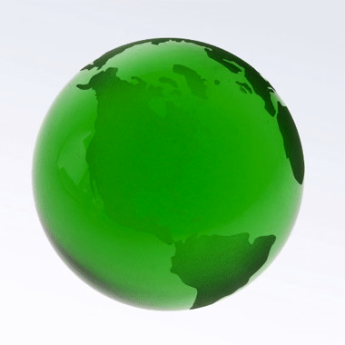 Green Optic Crystal Globe Paperweight