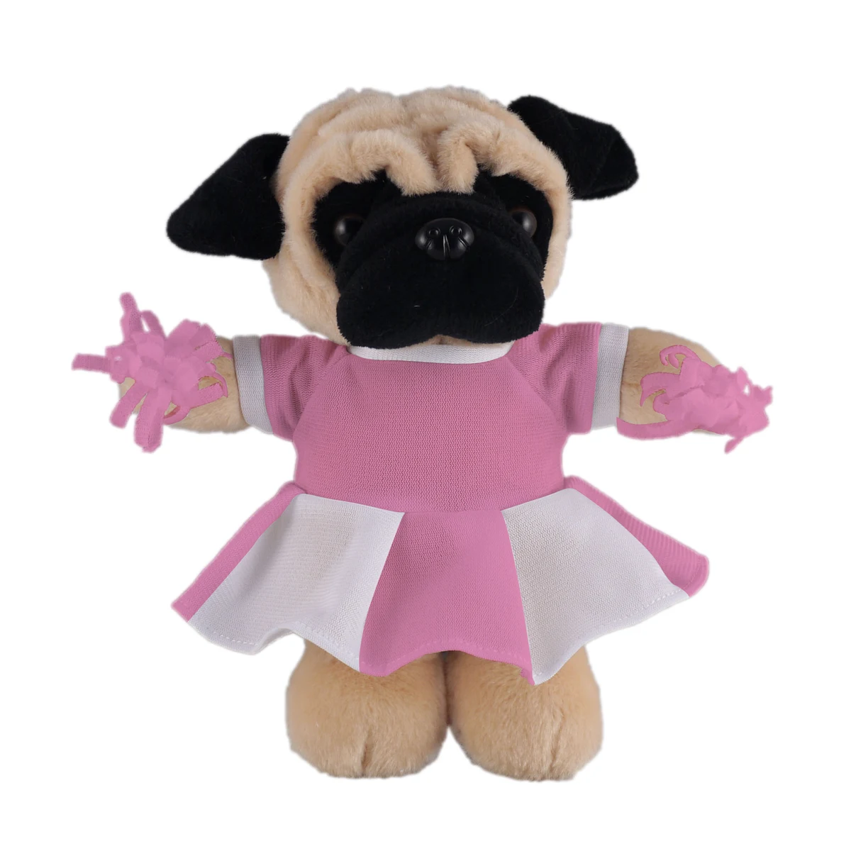 Soft Plush Stuffed Pug with Cheerleader Outfit 1