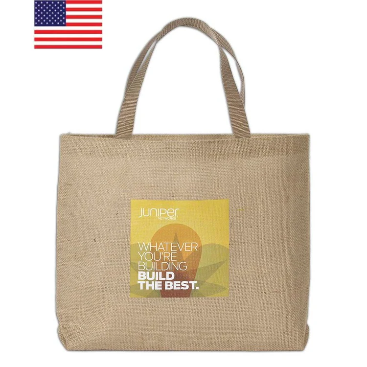 Alpine Laminated Jute/Burlap Tote Bag 18x3x13.5" 1