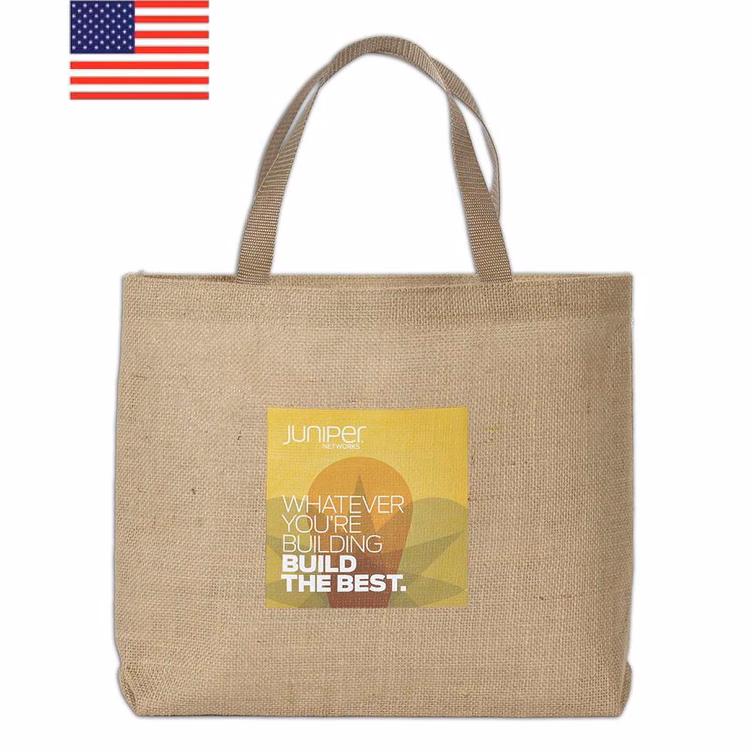 Alpine Laminated Jute/Burlap Tote Bag 18x3x13.5"