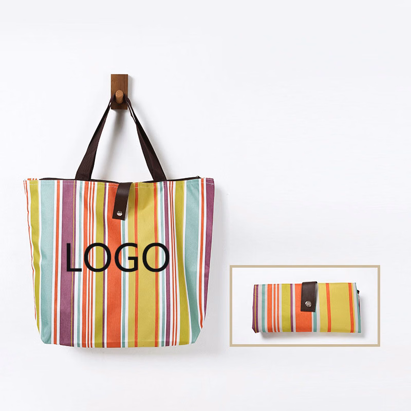 Large Capacity Waterproof Folding Oxford Cloth Shopping Bag / Button