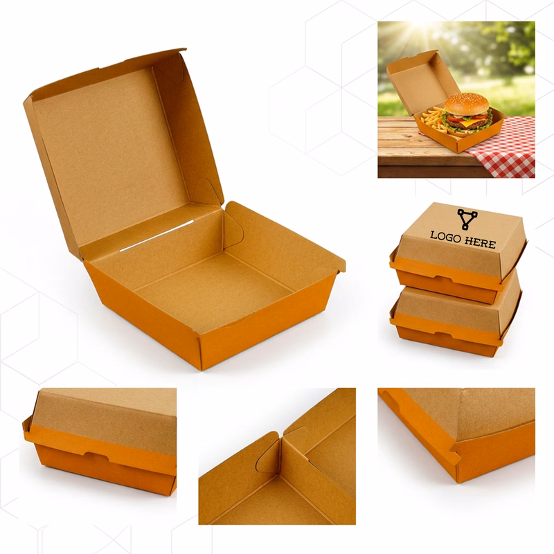 Grease-Resistant Foldable Hamburger Container