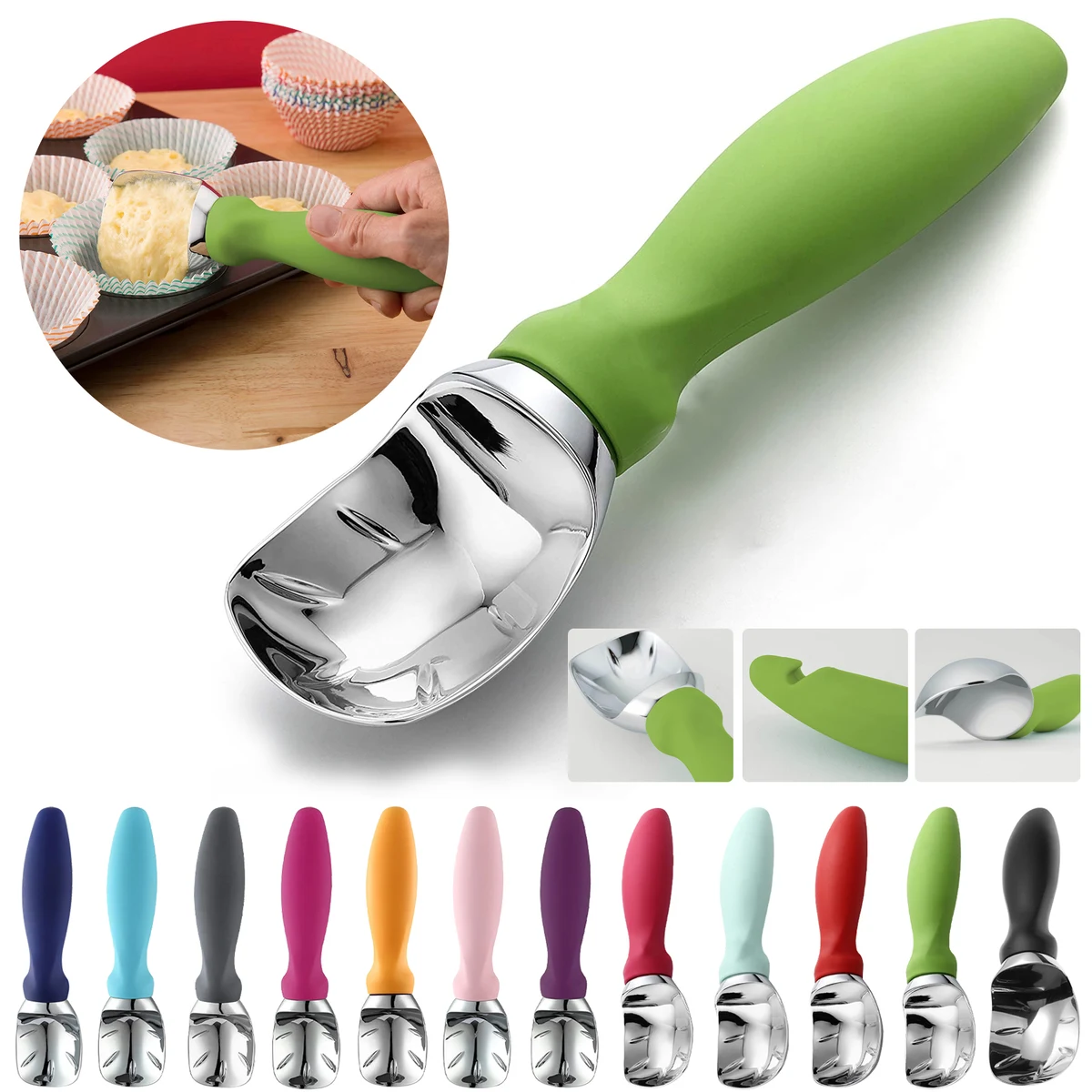 Chef Ice Cream Scoop with Soft Grip Handle 1