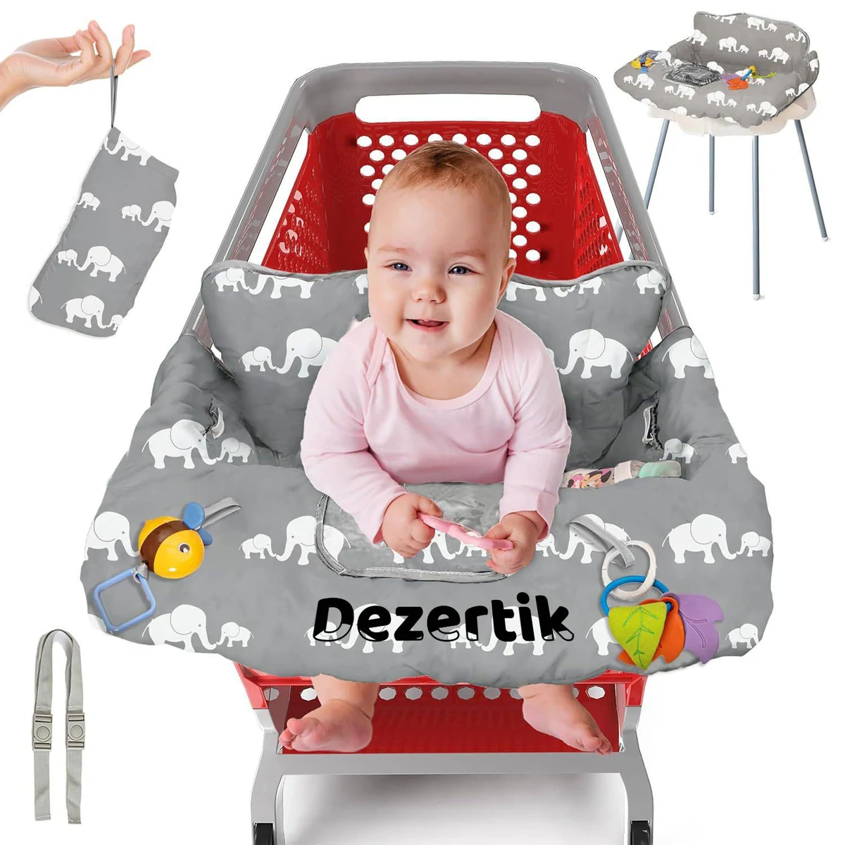 Soft Baby Shopping Cart Highchair Cover w/ Storage Pouch 1