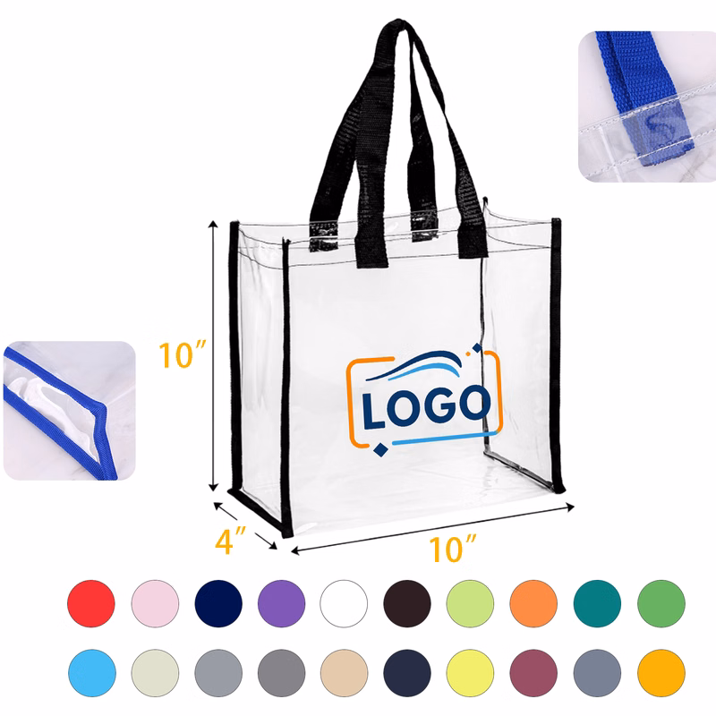 Custom Printed Transparent Shopping Bag with Gusset