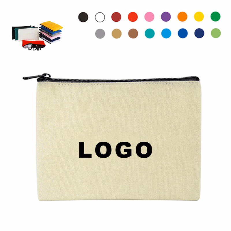 Multipurpose Canvas Color Zippered Pencil Case
