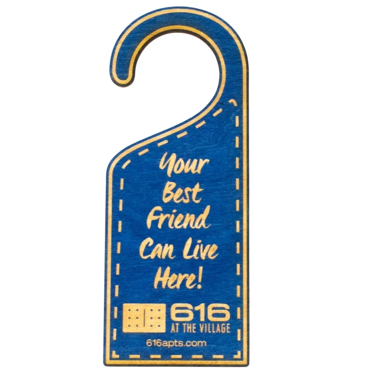 Custom Wood Door Hangers: 1 sided 1