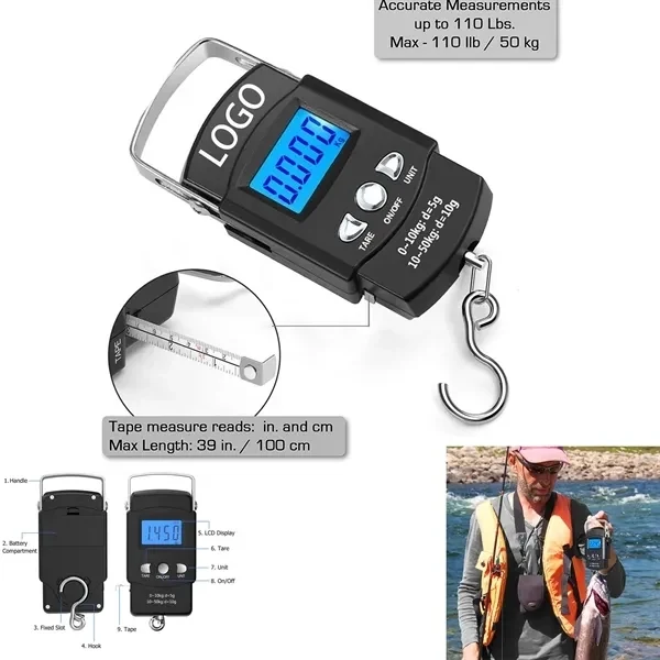 Hanging Scale 110lb with Measuring Tape 1