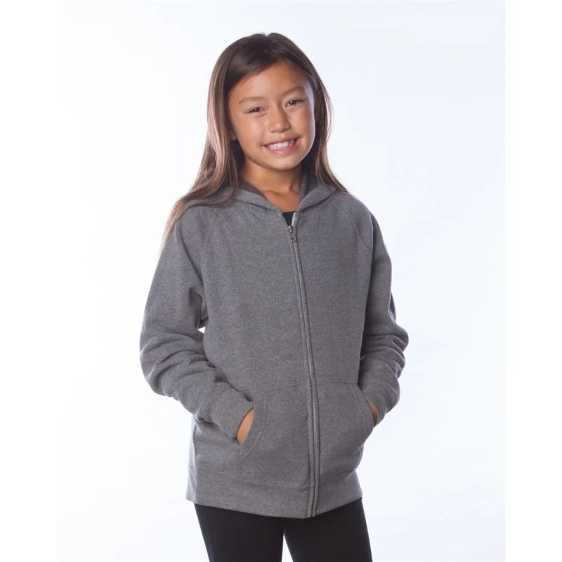 Independent Trading Co. Youth Lightweight Special Blend Raglan Zip Hood - PRM15YSBZ, custom hoodie or sweatshirt with logo imprint 1