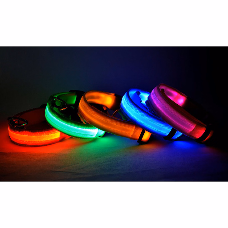 Nylon Adjustable LED Light Glowing Pet Collar