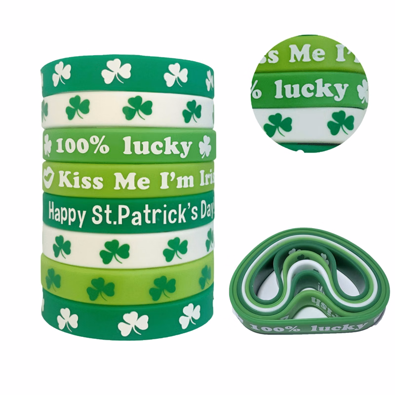 St. Patrick's Day Silicone Wristband Set(6 Wristbands)
