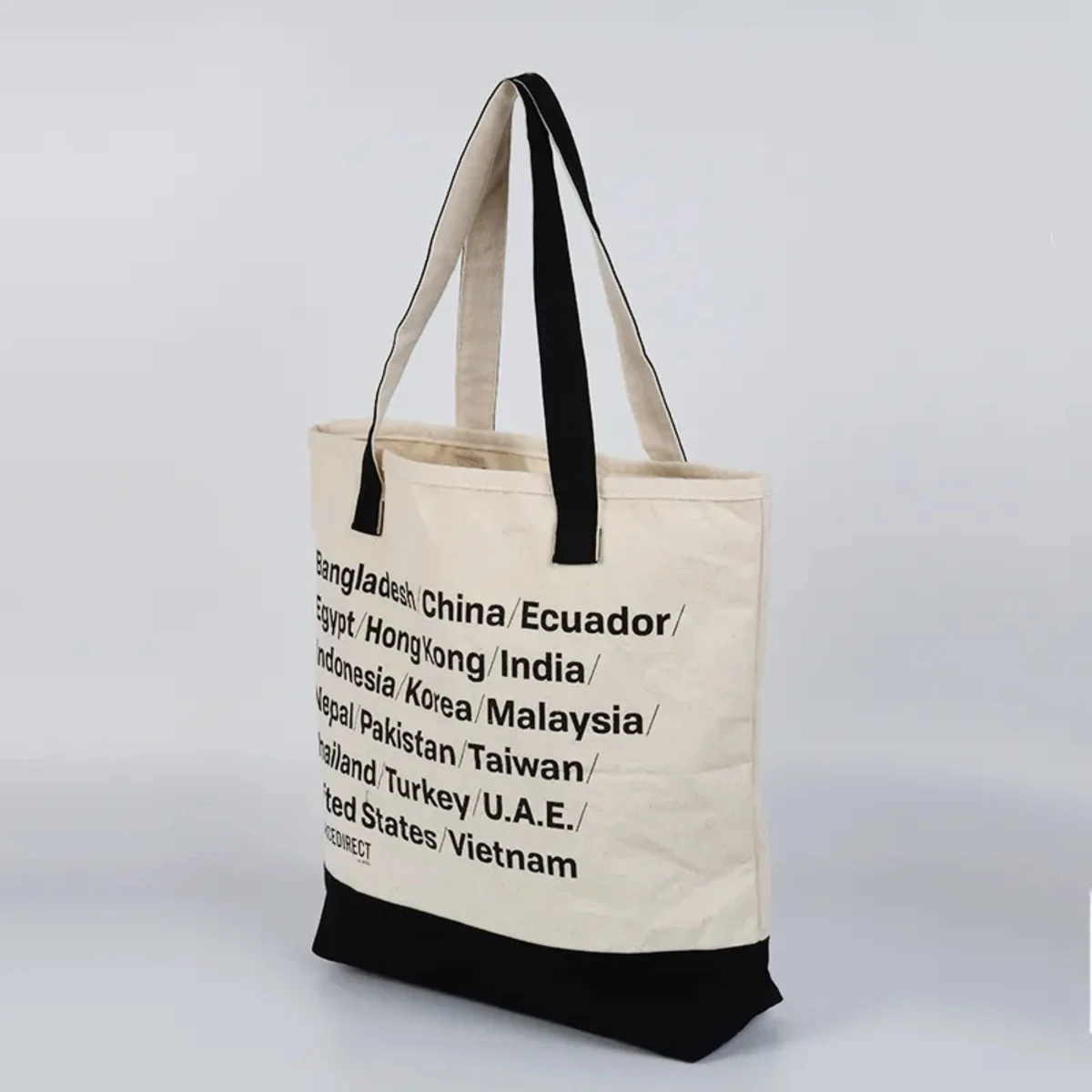 Two-Tone Accent Gusseted Tote Bag, custom tote bag with logo imprint 1