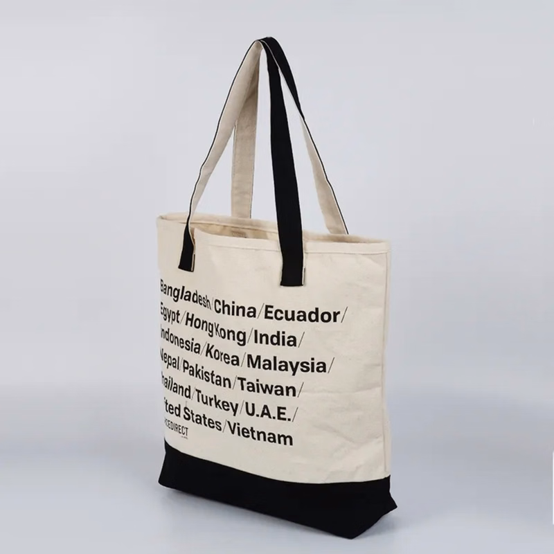 Two-Tone Accent Gusseted Tote Bag