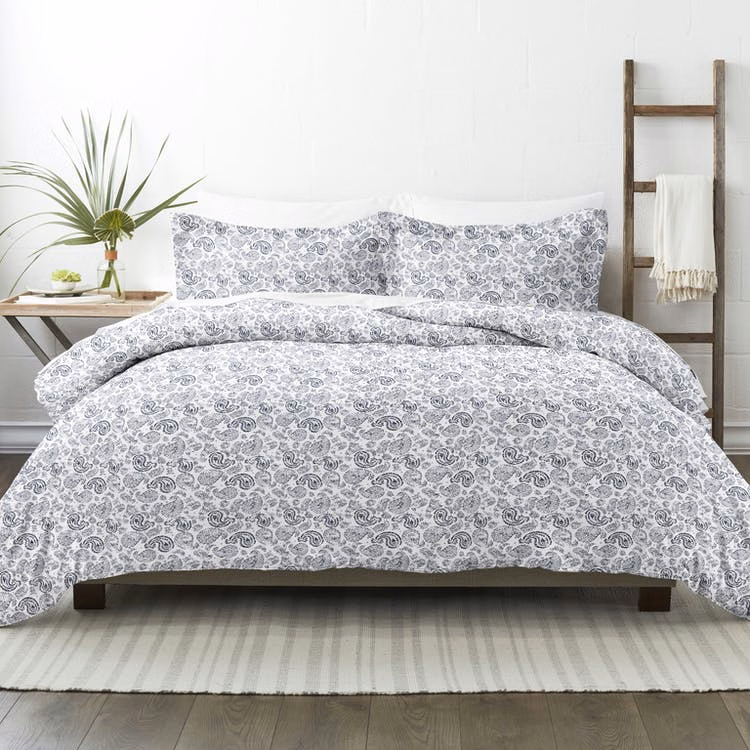 Duvet Cover Sets - Paisley Print Navy 3 Piece Queen