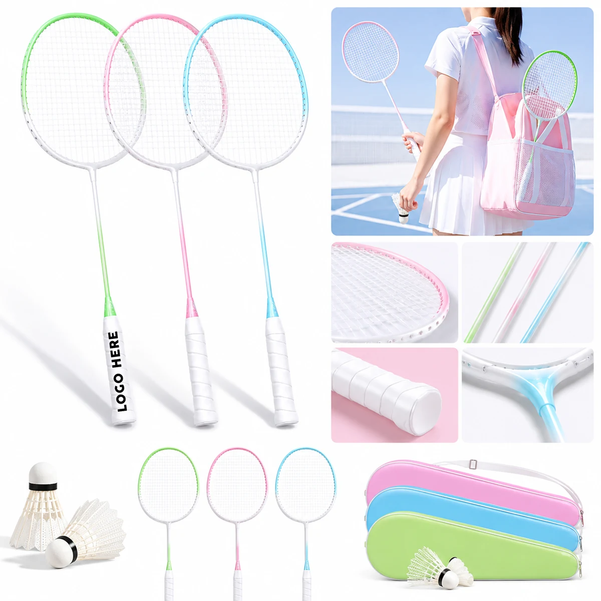 Lightweight Gradient Badminton Racket Set 1