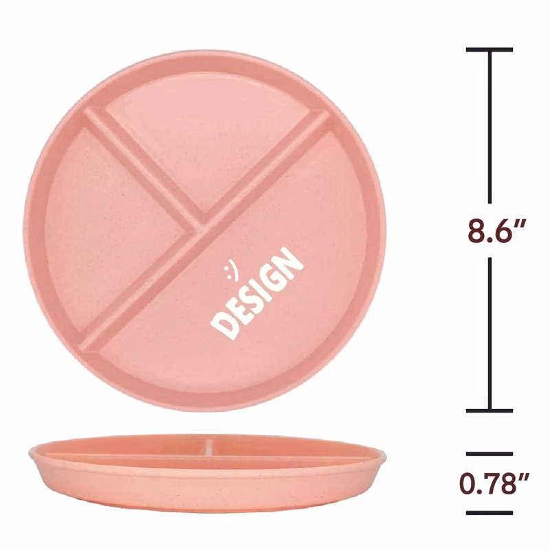Wheat Straw Food-Grade Divided Plate MOQ 50pcs