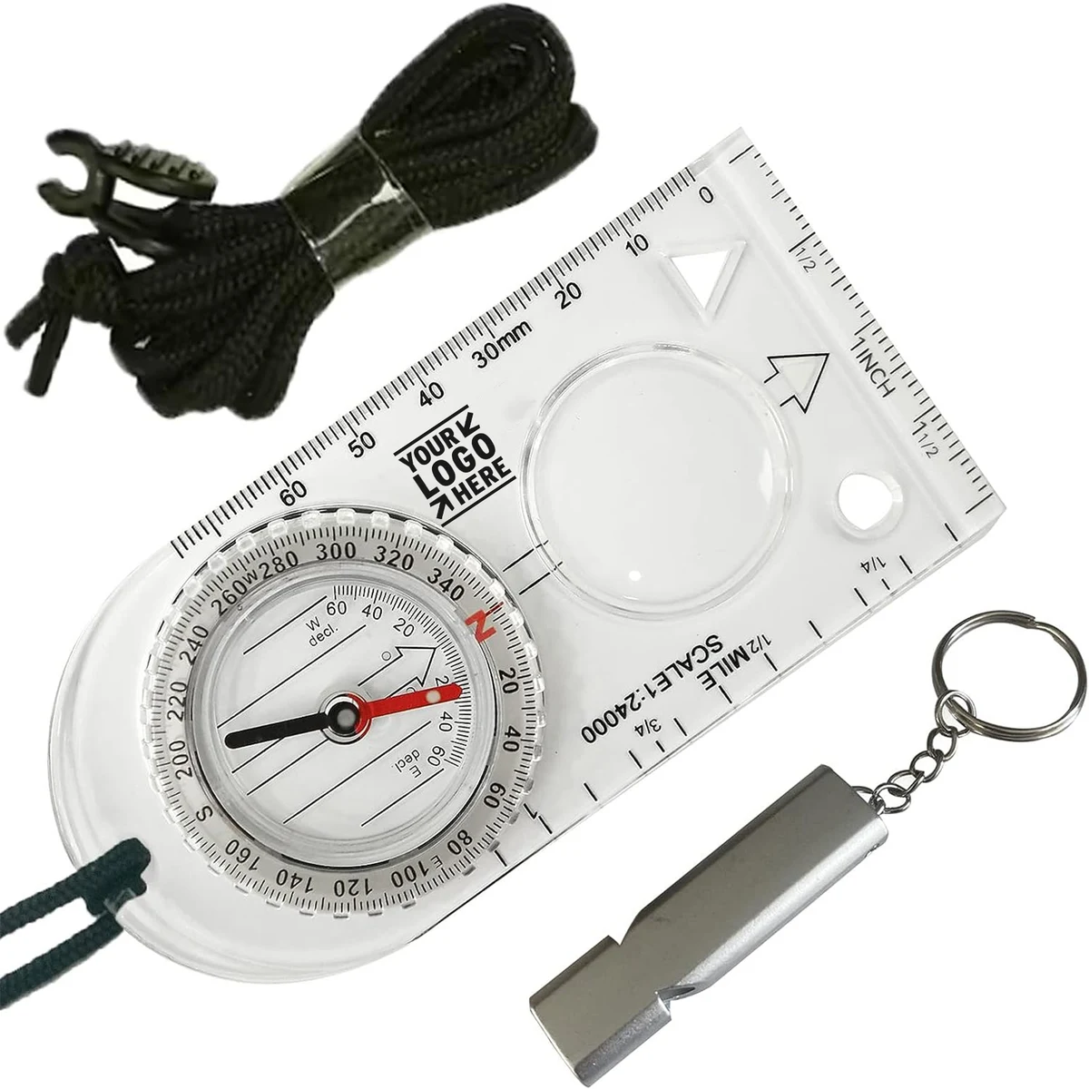 Kids Camping Luminous Hiking Magnetic Survival Orienteering Professional Compass Kit 1