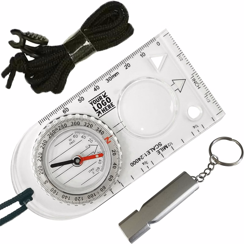 Kids Camping Luminous Hiking Magnetic Survival Orienteering Professional Compass Kit