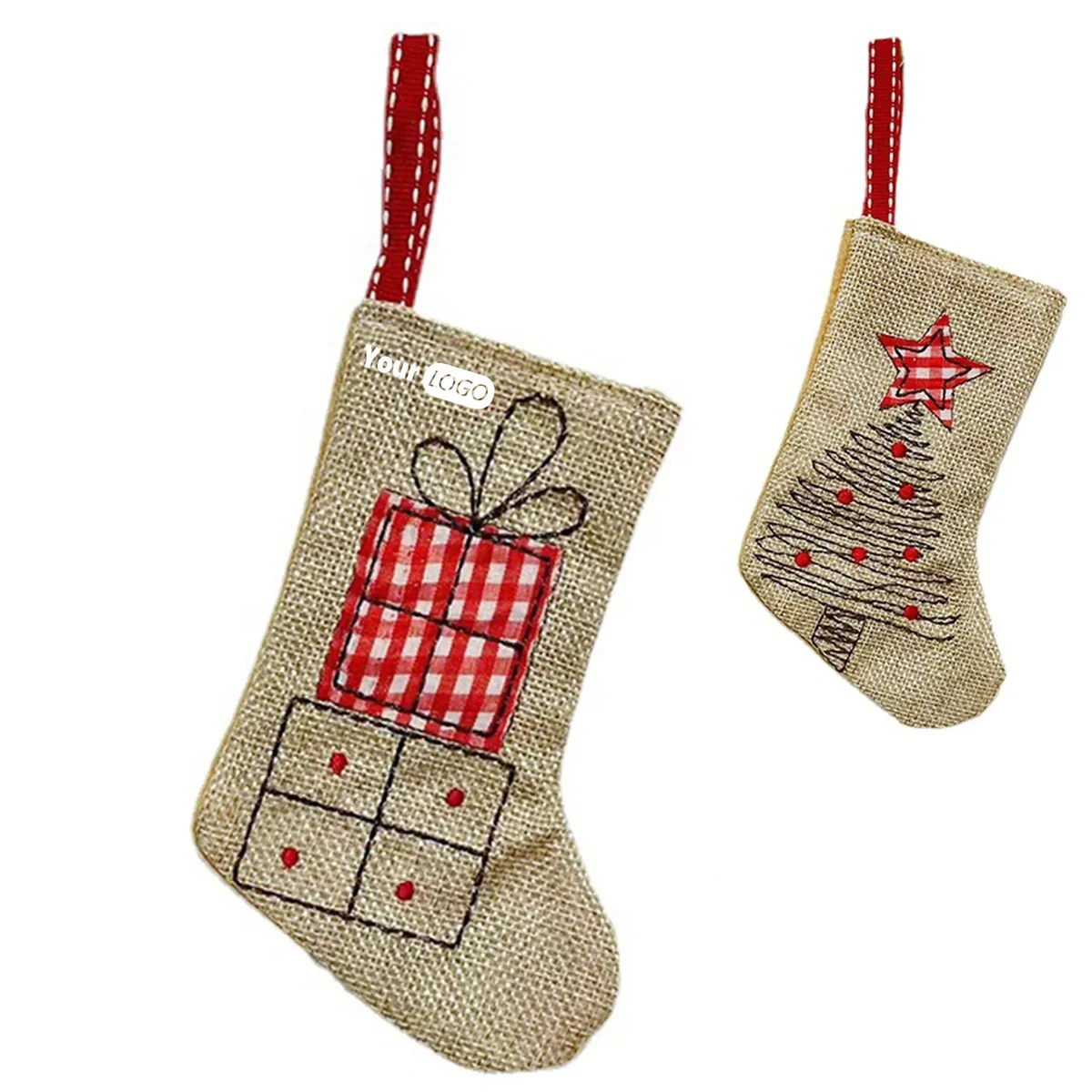 Cotton 12 Christmas Stocking Pendants 1