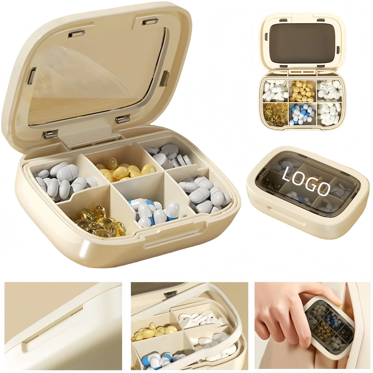 6-Cell Mini Portable Medicine Box 1