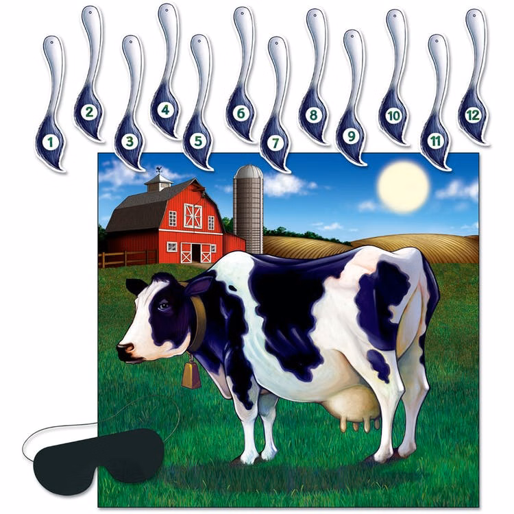 Pin the Tail Games - Cow Theme