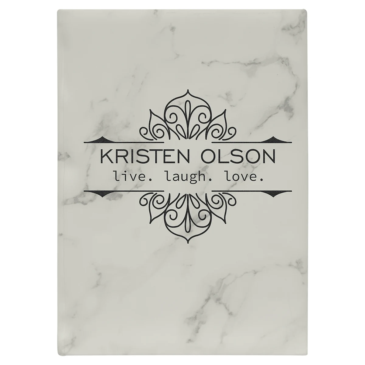 7" x 9 3/4" White Marble Leatherette Journal-Lined Paper 1