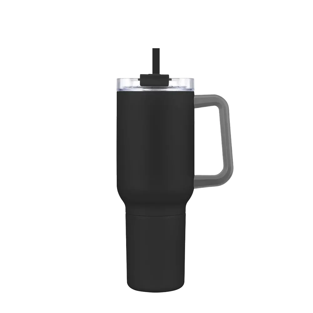 Unbranded 21 oz Leak Proof Travel Mug with Handle and Straw, 12 oz Bottom Screw Off Can Cooler 1