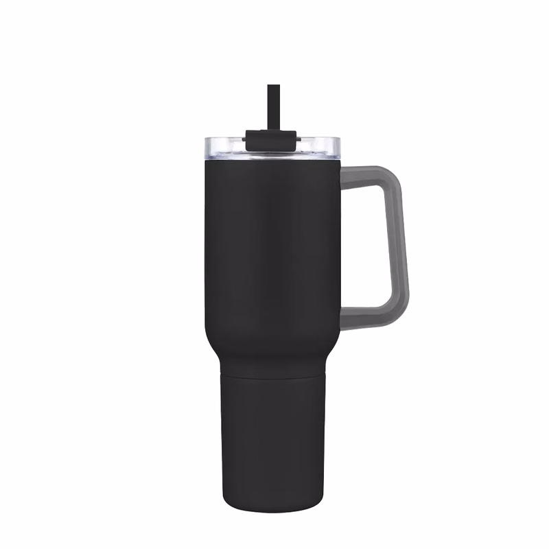 Unbranded 21 oz Leak Proof Travel Mug with Handle and Straw, 12 oz Bottom Screw Off Can Cooler