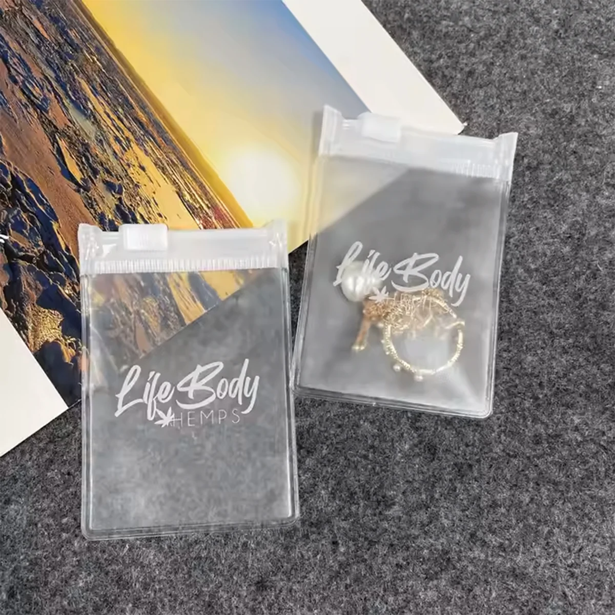 Transparent PVC jewelry pouch with zip lock 1