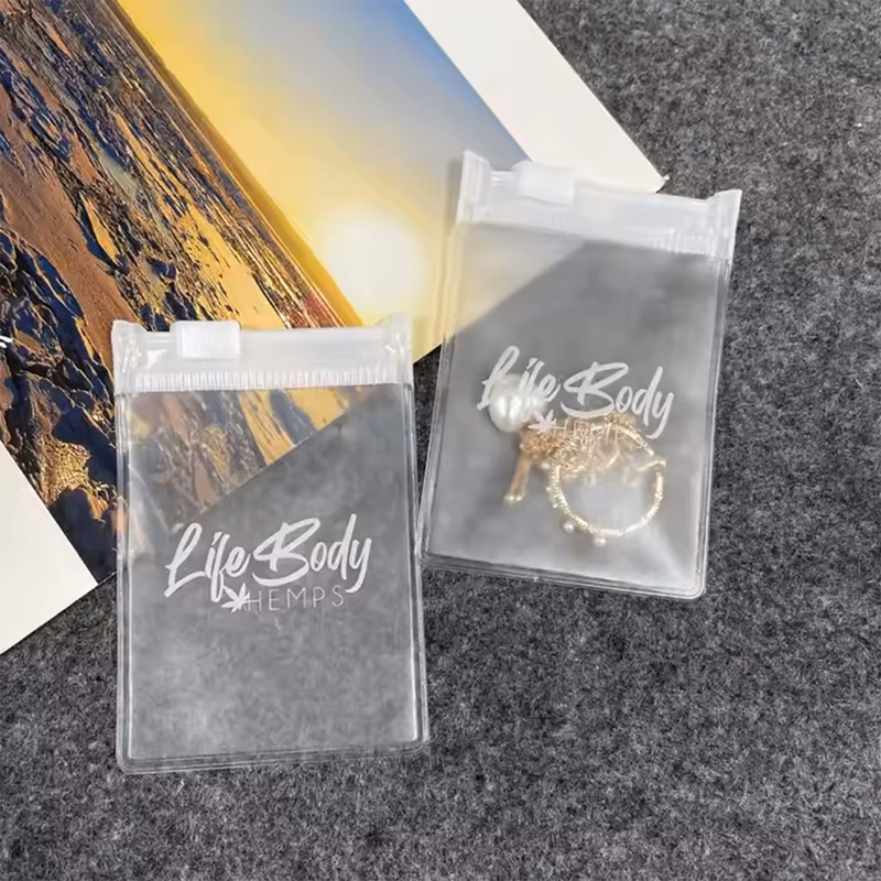 Transparent PVC jewelry pouch with zip lock