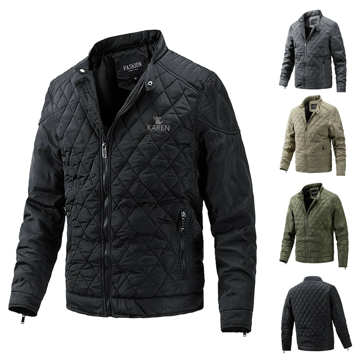 Fashion Simple Casual Stand Collar Warm Coats 1