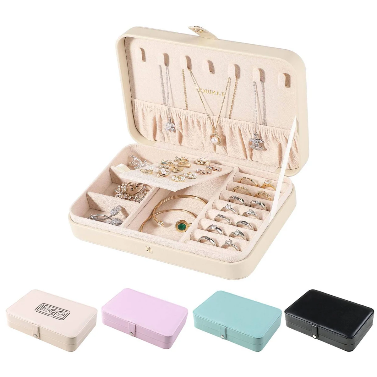 Vintage Single-Layer High-End Leather Jewelry Storage Box 1