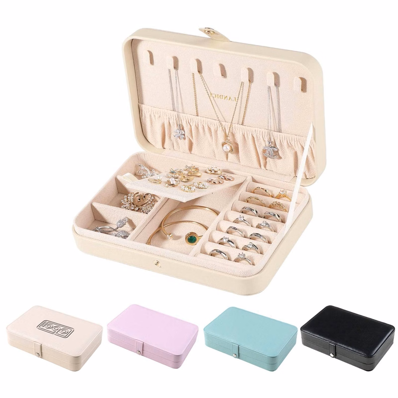 Vintage Single-Layer High-End Leather Jewelry Storage Box
