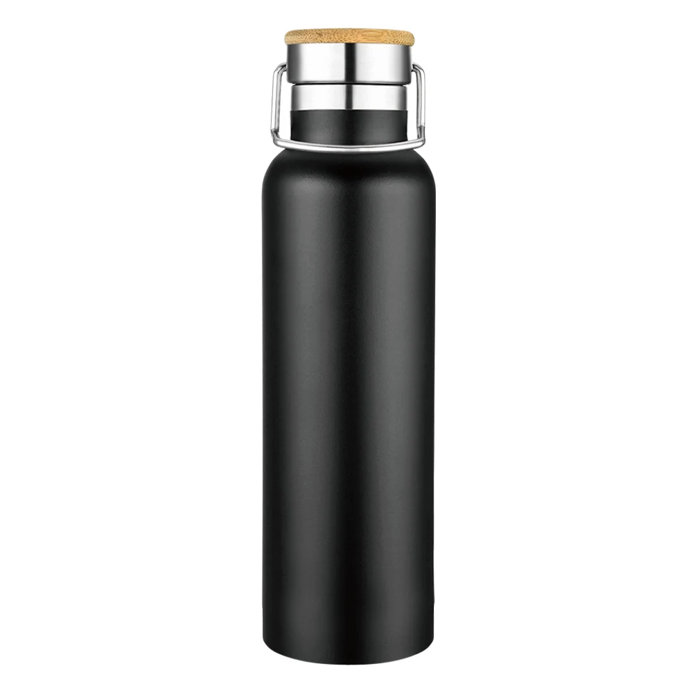 Smith 20oz Stainless Steel Bamboo Cap Water Bottle, custom water bottle with logo imprint 1