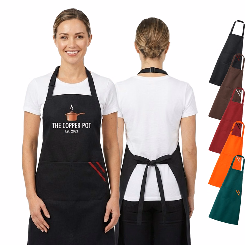 12 oz. Woven knitted Kitchen Aprons w/ 2 Pockets with accent