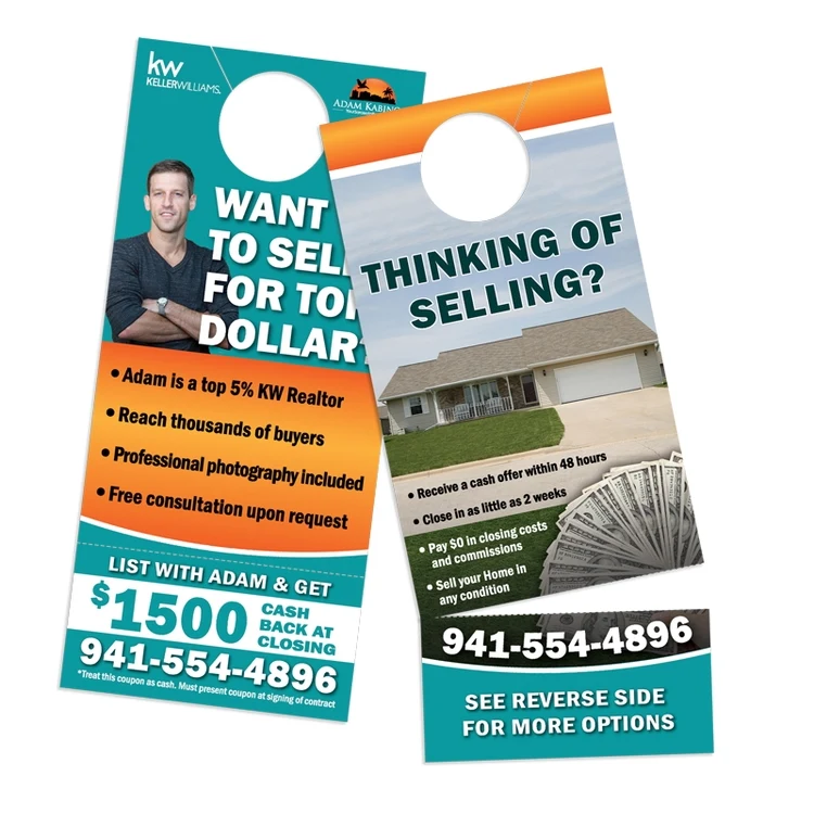 Door Hanger With Perf-Off Card - 4" x 9" 1