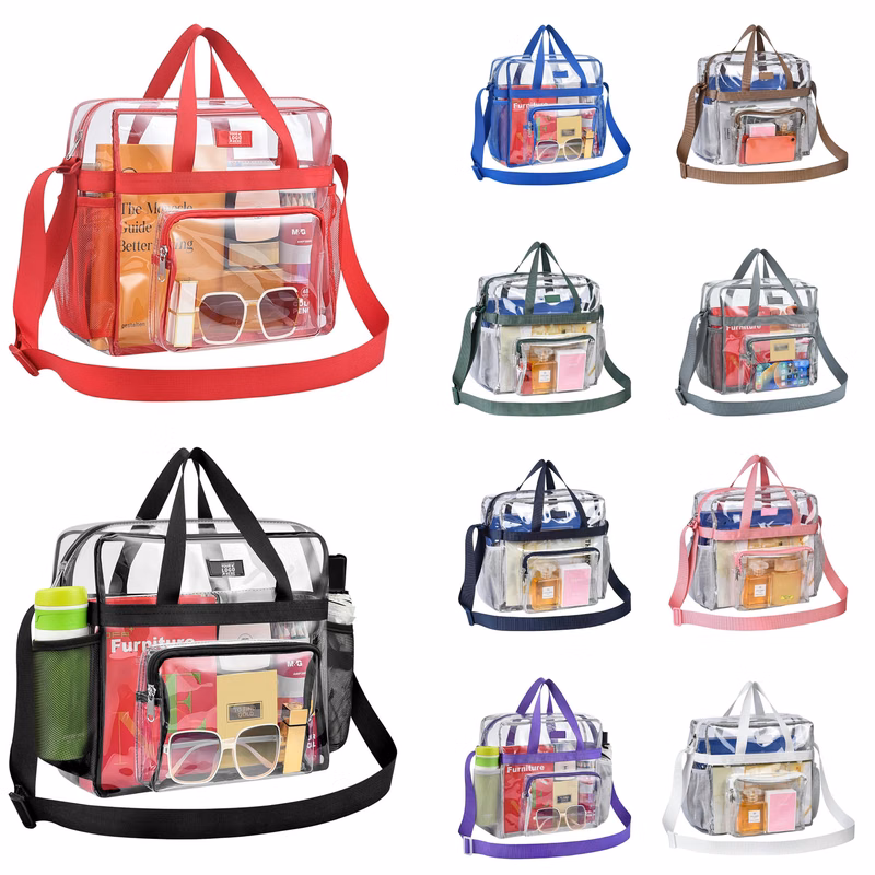 12612 Inch Women Men Stadium Approved Travel Sport Clear Tote Bag