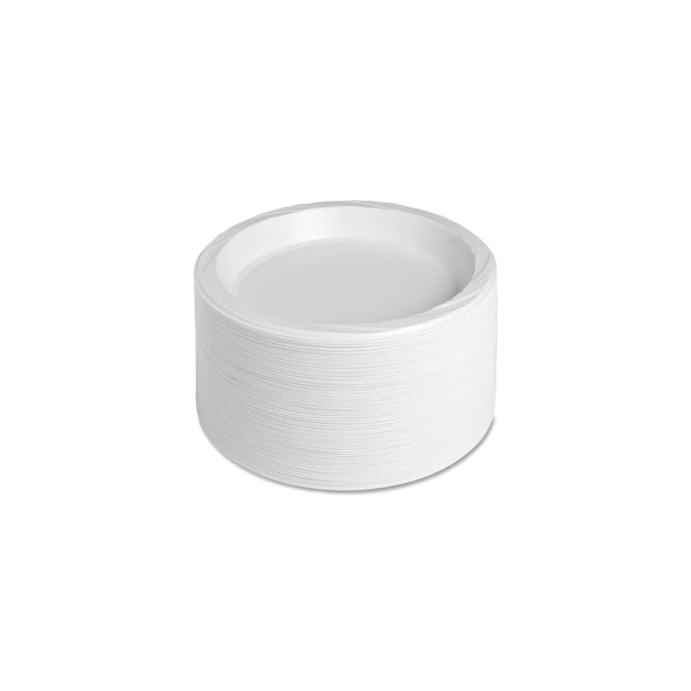 Reusable Plastic Plates - 10 1/4" Diameter White Disposable 1